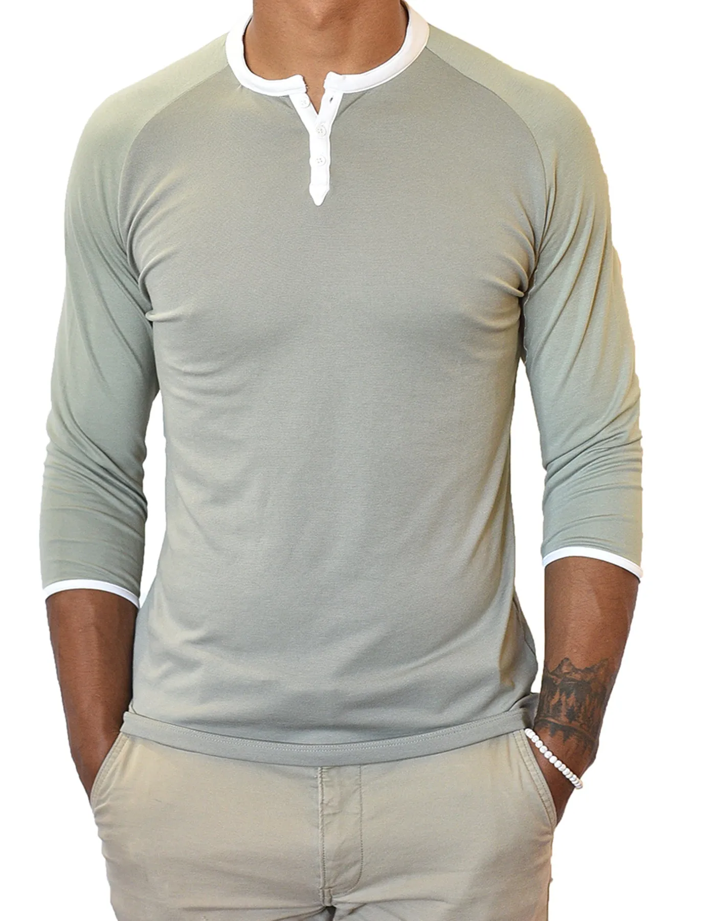 ¾ Sleeve Henley