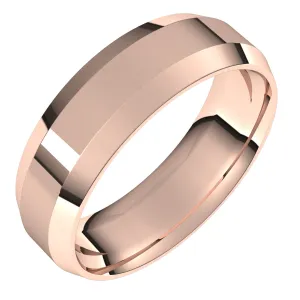 10K Rose 6 mm Beveled Edge Comfort Fit Light Band