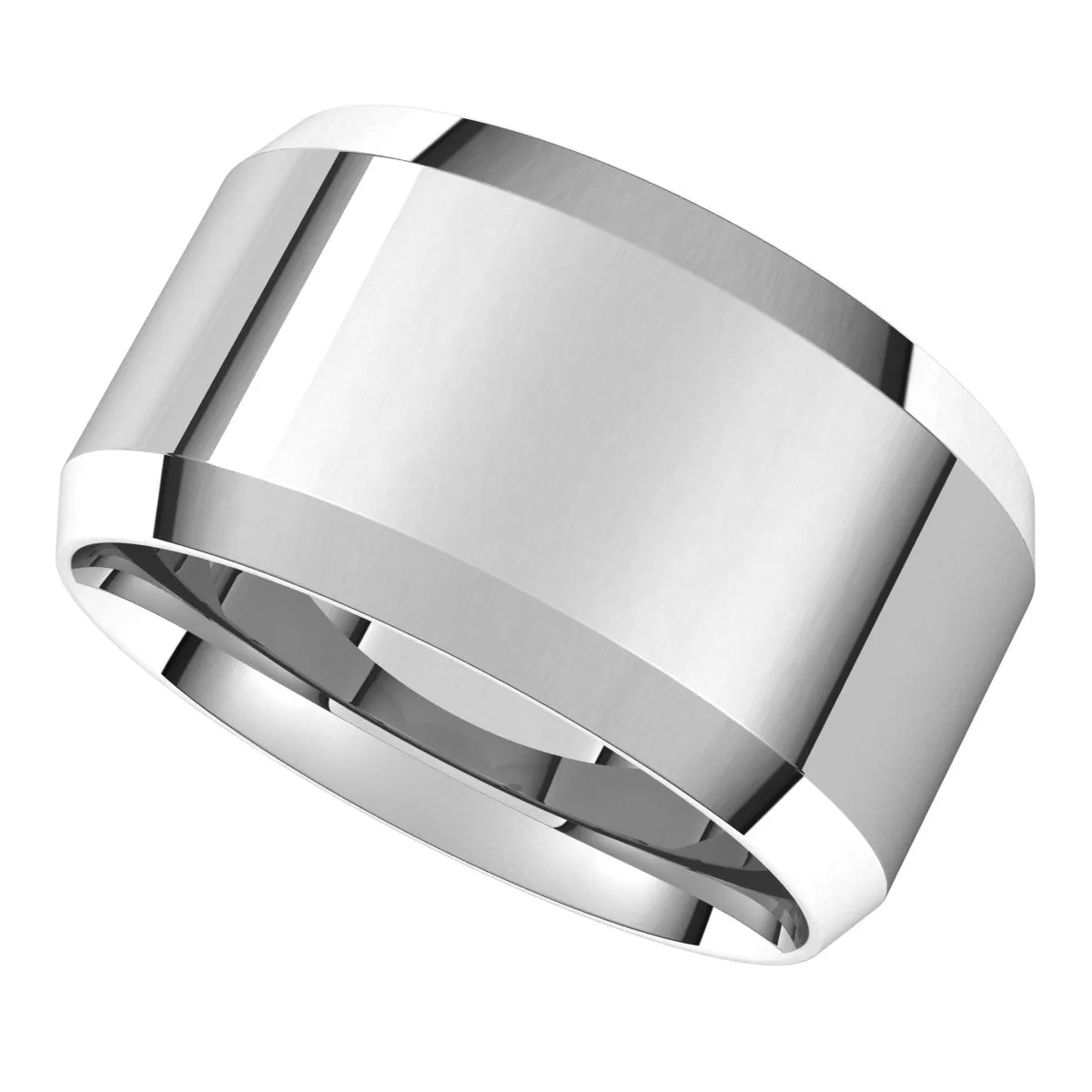 10K White 11 mm Beveled Edge Comfort Fit Light Band