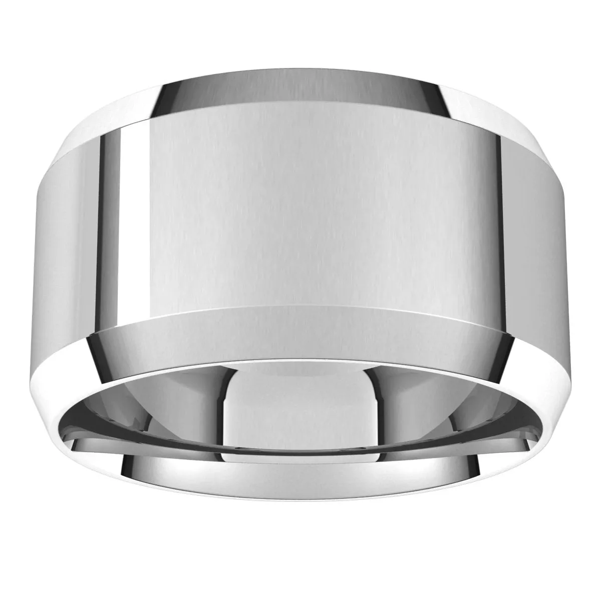 10K White 11 mm Beveled Edge Comfort Fit Light Band