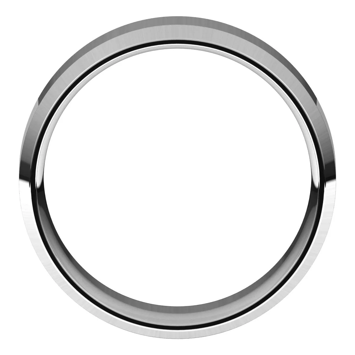 10K White 7 mm Beveled Edge Comfort Fit Light Band