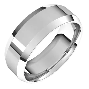 10K White 7 mm Beveled Edge Comfort Fit Light Band