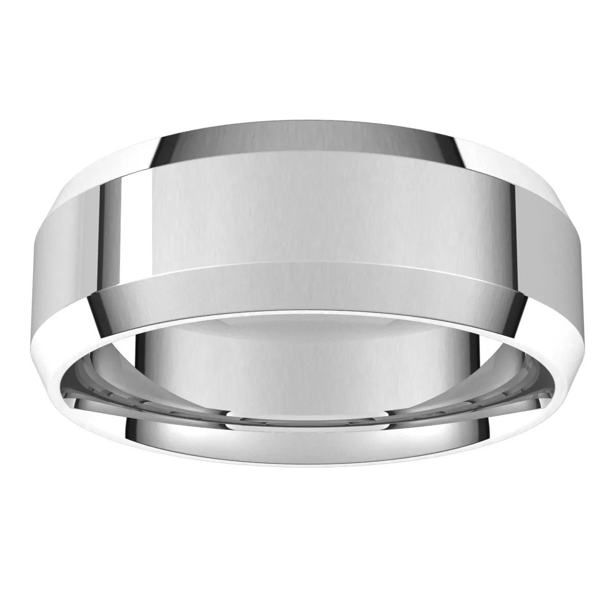 10K White 7 mm Beveled Edge Comfort Fit Light Band