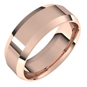14K Rose 7 mm Beveled Edge Comfort Fit Light Band