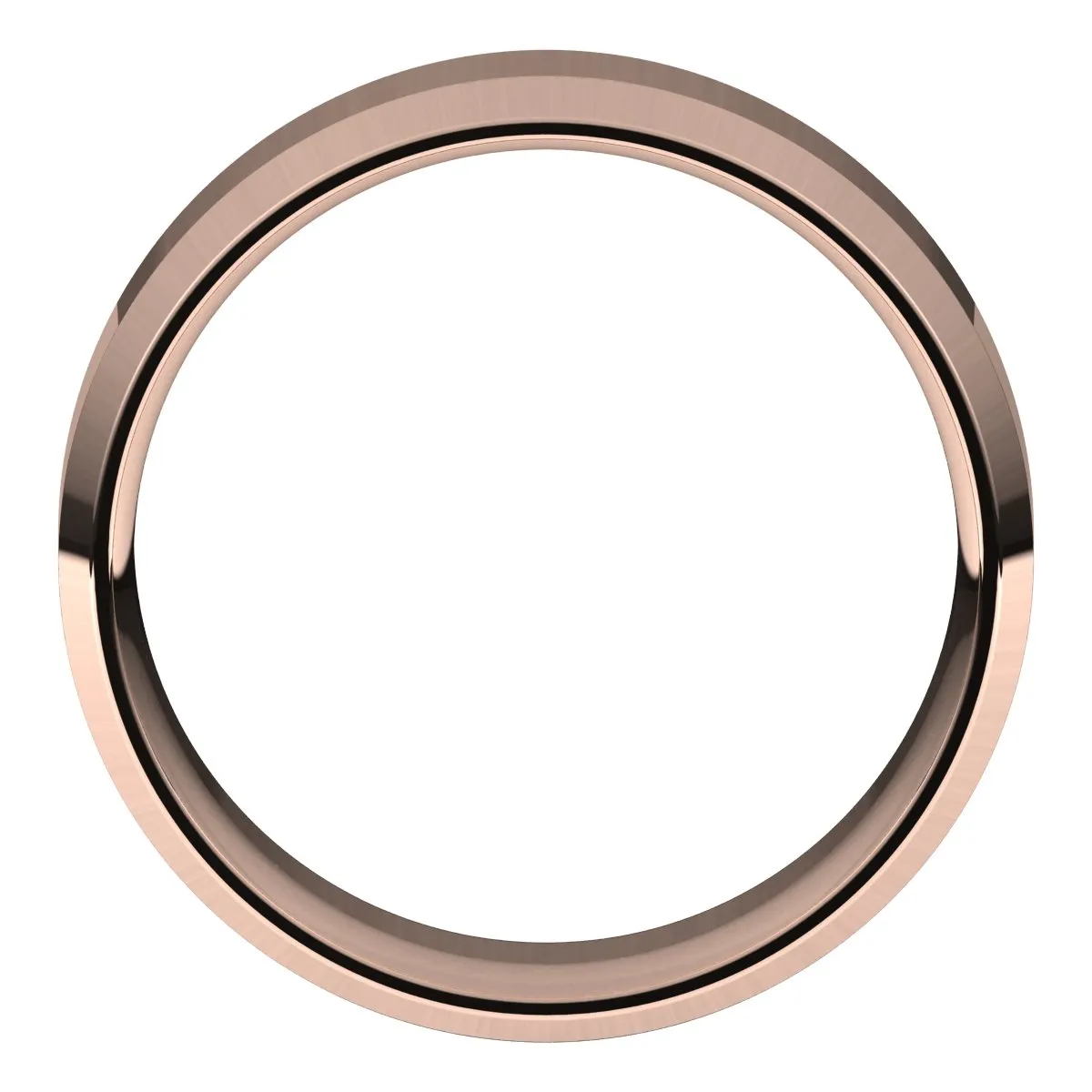 14K Rose 7 mm Beveled Edge Comfort Fit Light Band