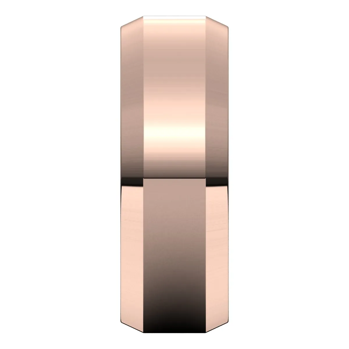 14K Rose 7 mm Beveled Edge Comfort Fit Light Band