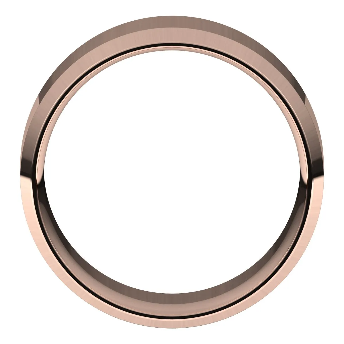 14K Rose 9 mm Beveled Edge Comfort Fit Light Band