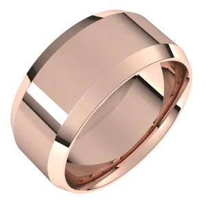14K Rose 9 mm Beveled Edge Comfort Fit Light Band