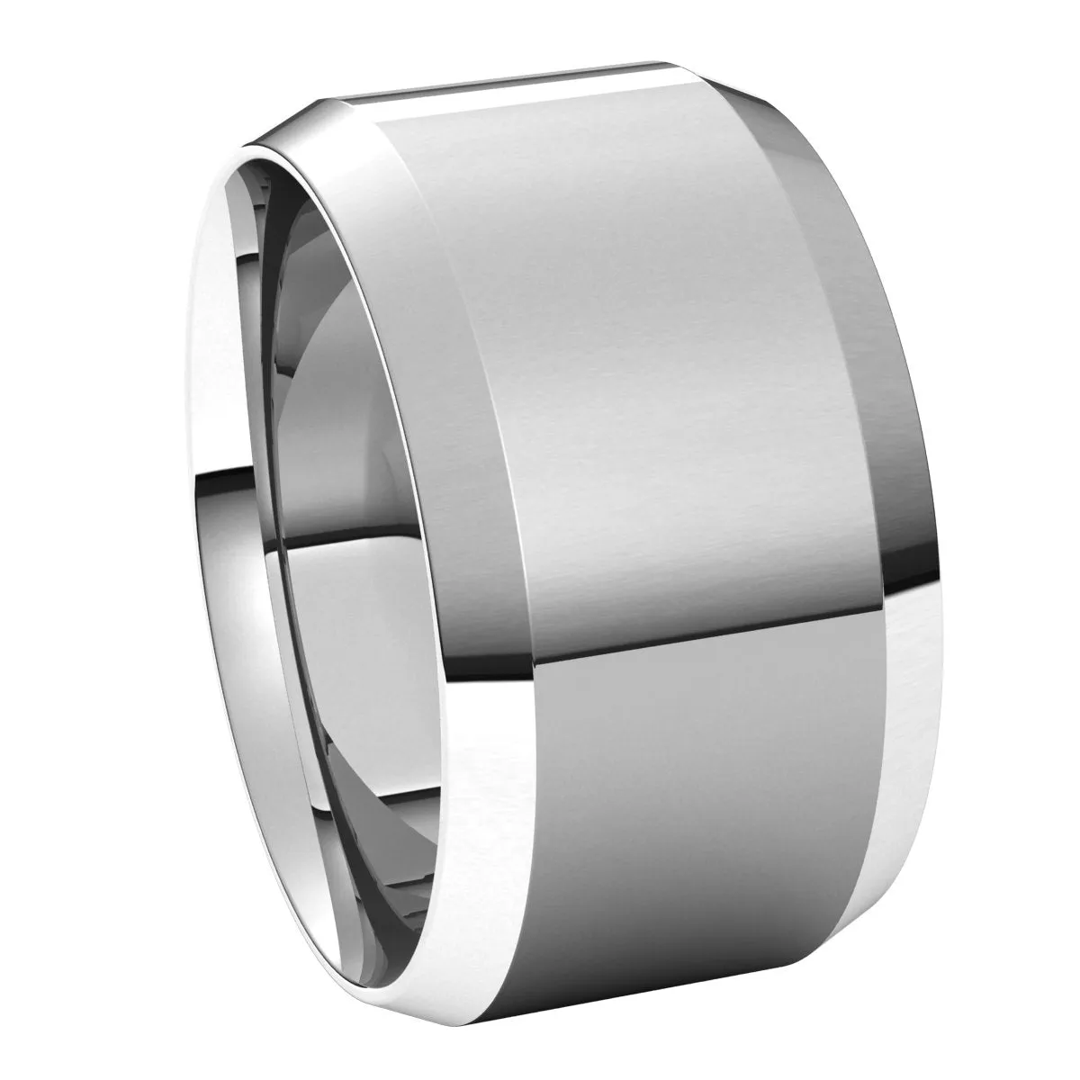 14K White 11 mm Beveled Edge Comfort Fit Light Band