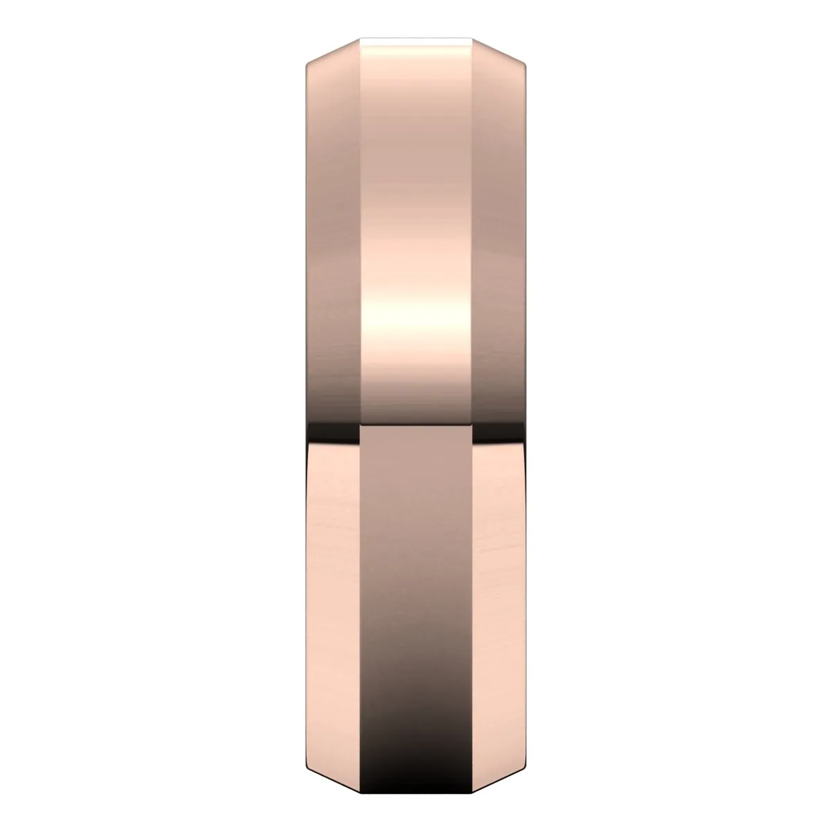 18K Rose 6 mm Beveled Edge Comfort Fit Light Band