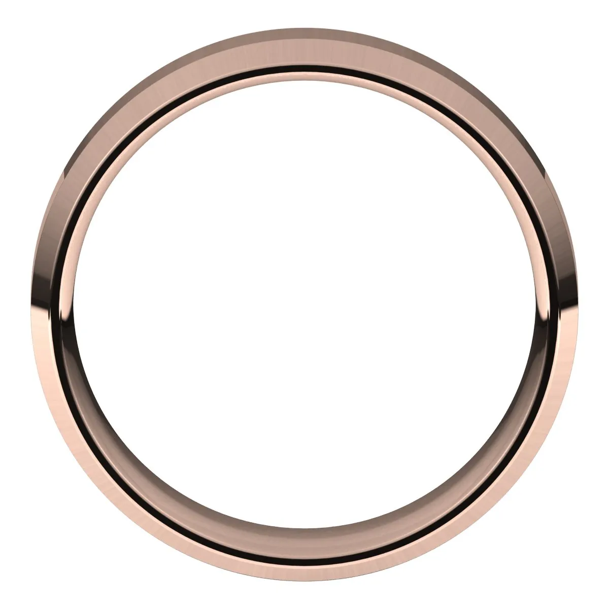 18K Rose 6 mm Beveled Edge Comfort Fit Light Band