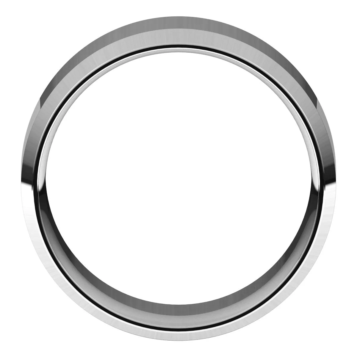 18K White 9 mm Beveled Edge Comfort Fit Light Band