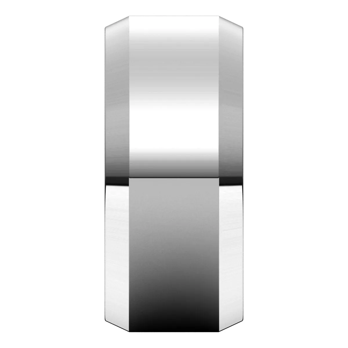 18K White 9 mm Beveled Edge Comfort Fit Light Band
