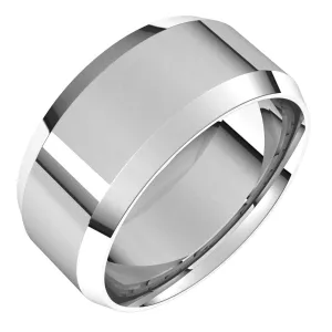 18K White 9 mm Beveled Edge Comfort Fit Light Band
