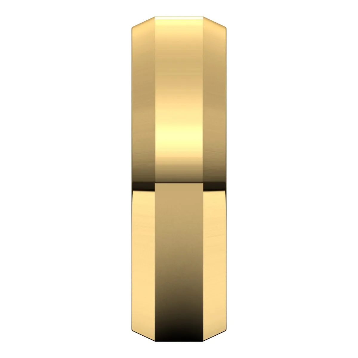 18K Yellow 6 mm Beveled Edge Comfort Fit Light Band