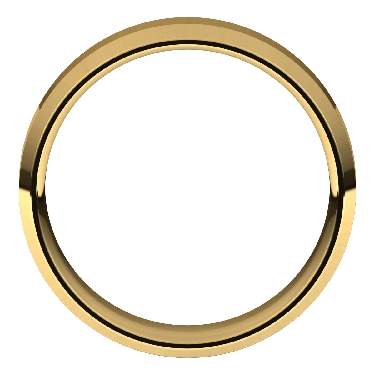 18K Yellow 6 mm Beveled Edge Comfort Fit Light Band