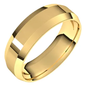 18K Yellow 6 mm Beveled Edge Comfort Fit Light Band