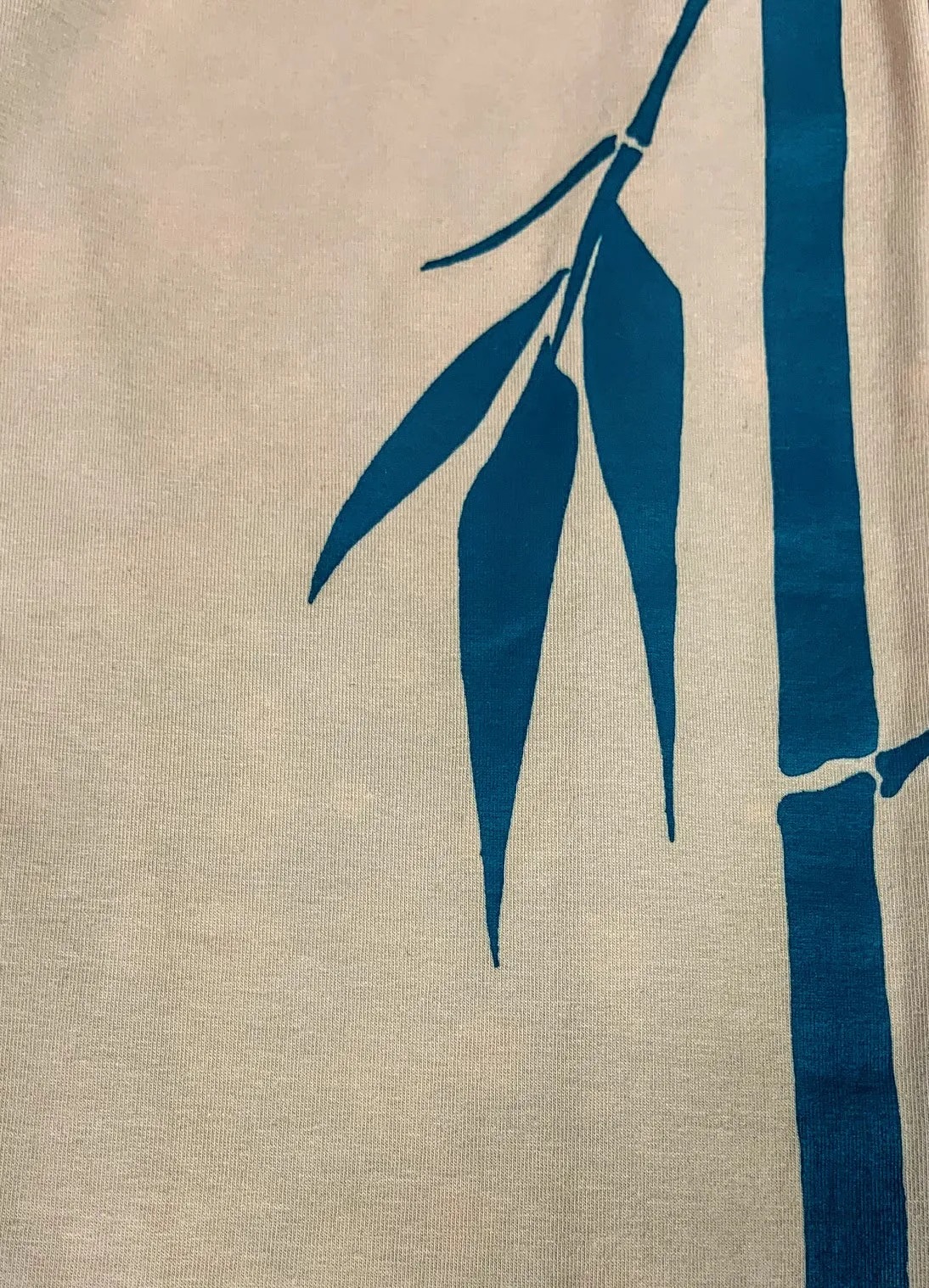 3/4 Cotton Lycra Yoga Capri with Bamboo Print