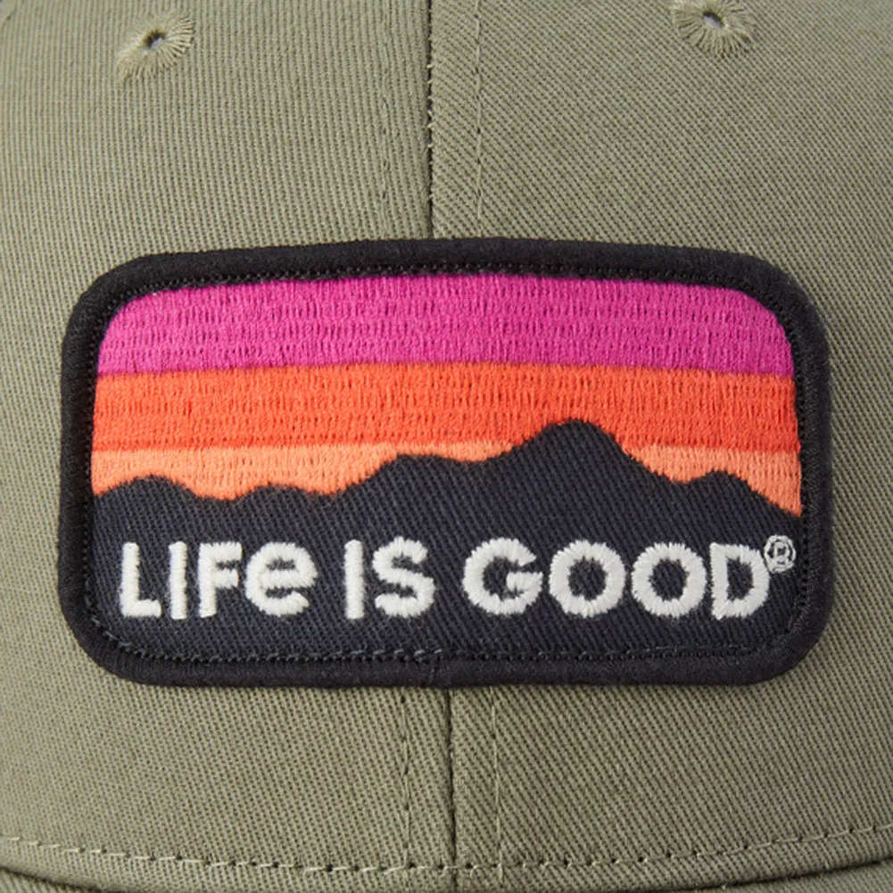 Adult Unisex Sunset Mountain Trucker - Moss Green - 132289