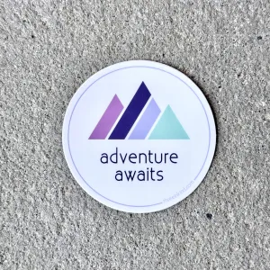 Adventure Awaits Color Block Mountains 3” Sticker / Decal