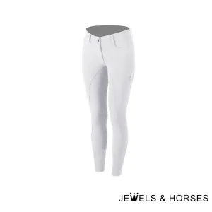 Animo Breeches - Nailend Womens Full Seat Competition Breeches Versione 02 - White with Turquoise