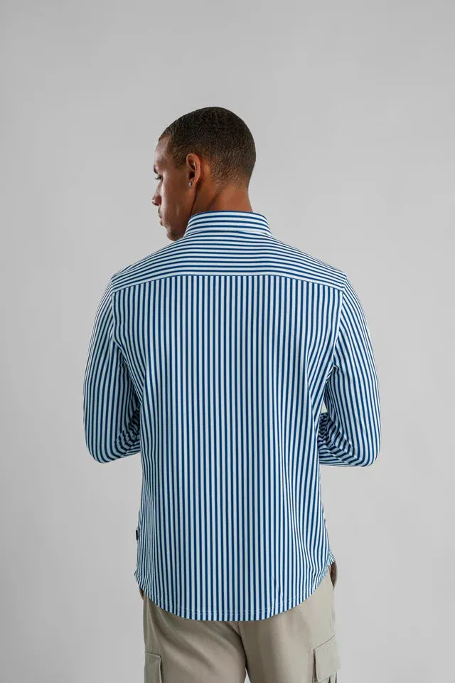 Apex Pique Sunday Stripe - Gibraltar Sea Navy