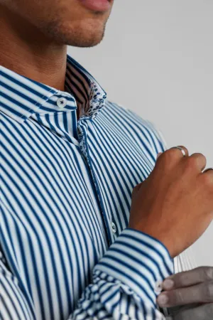 Apex Pique Sunday Stripe - Gibraltar Sea Navy