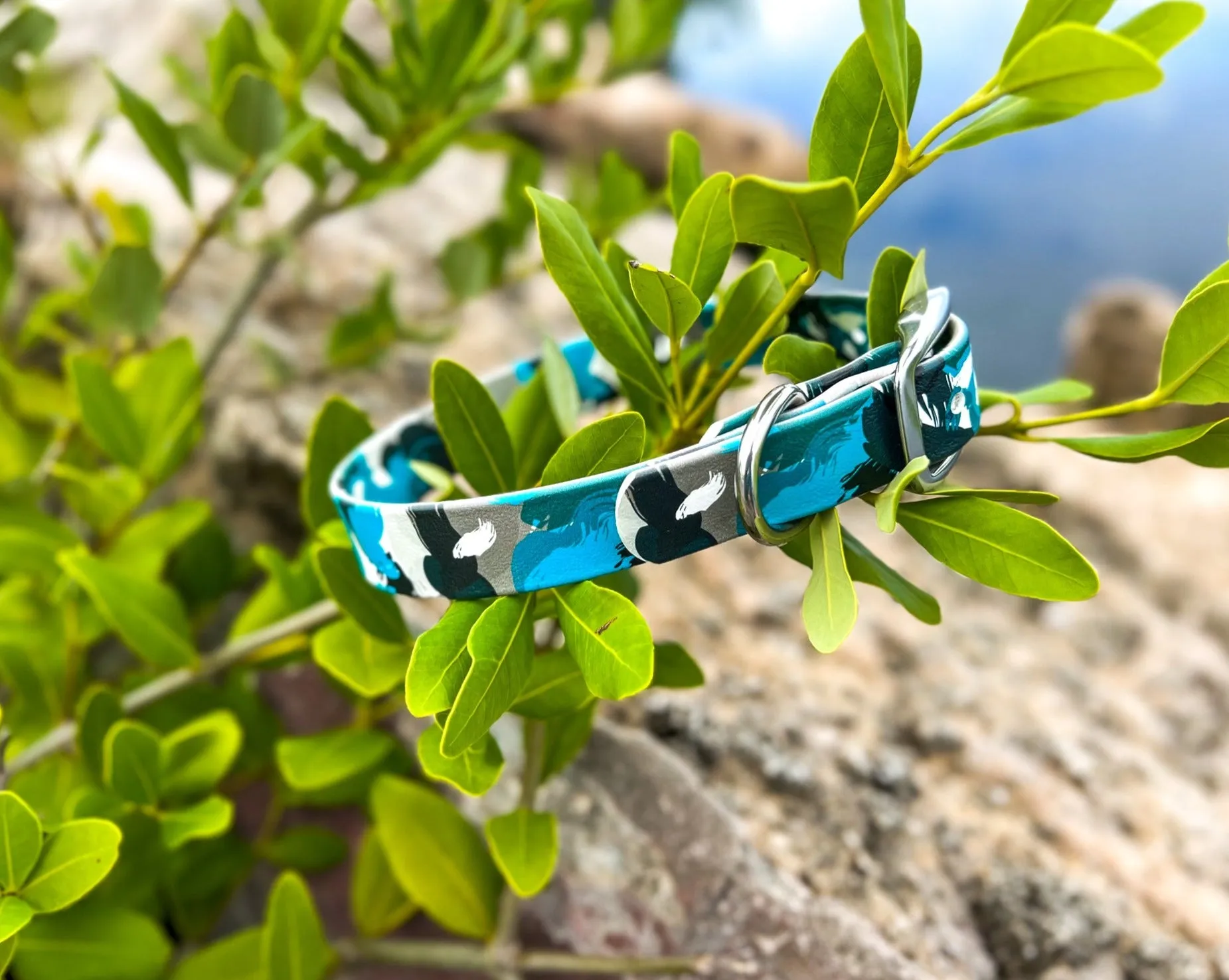 Blue Camo BioThane® Collar