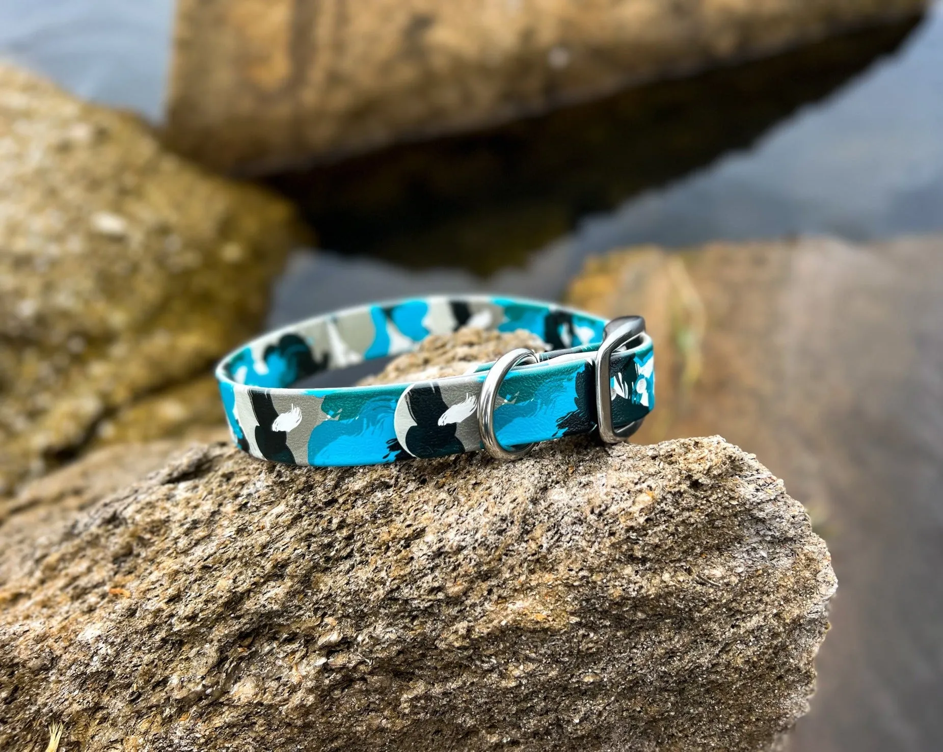 Blue Camo BioThane® Collar