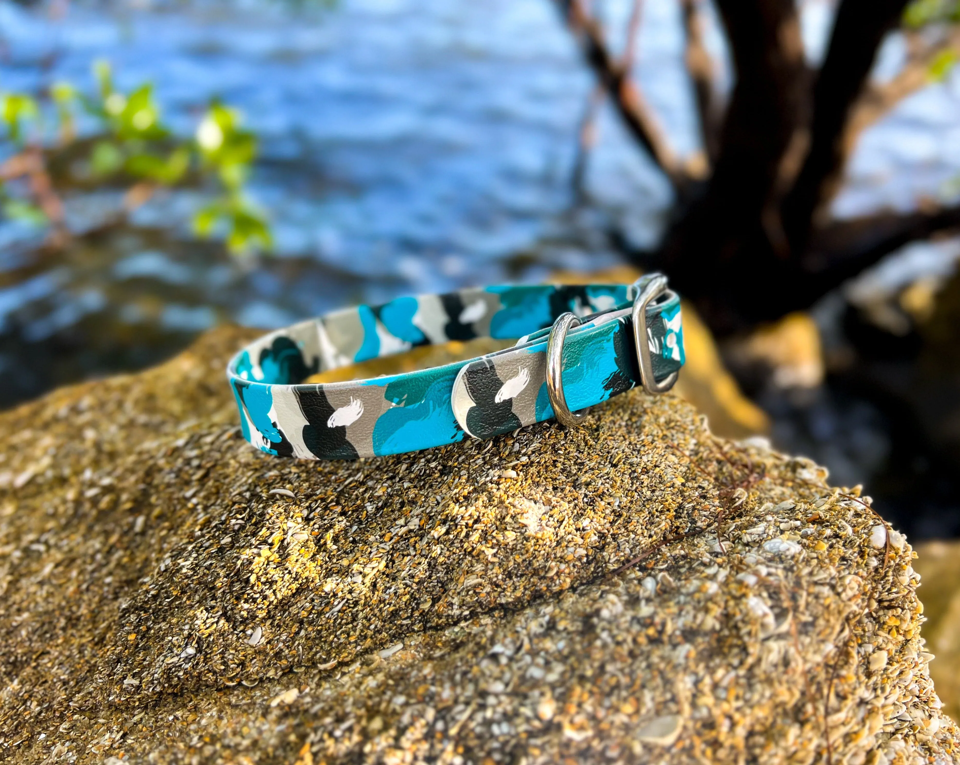 Blue Camo BioThane® Collar
