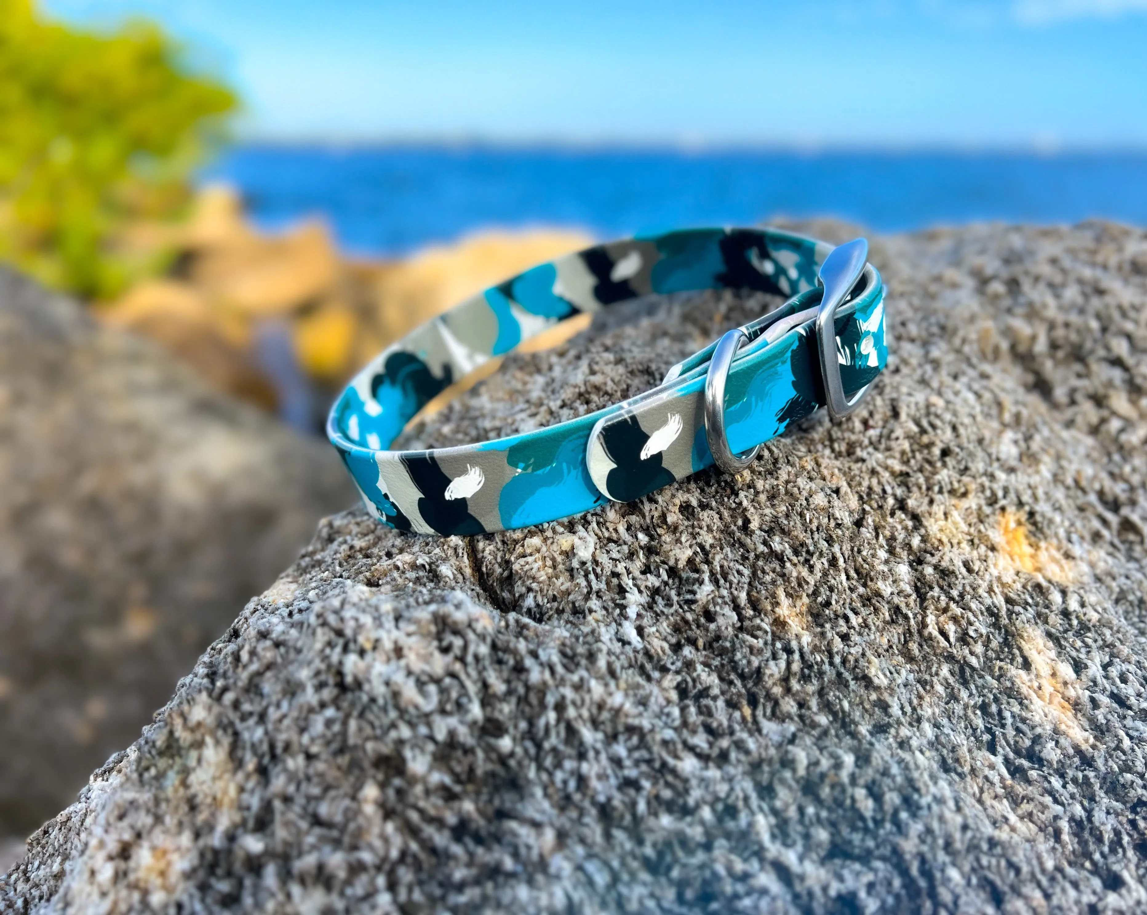 Blue Camo BioThane® Collar