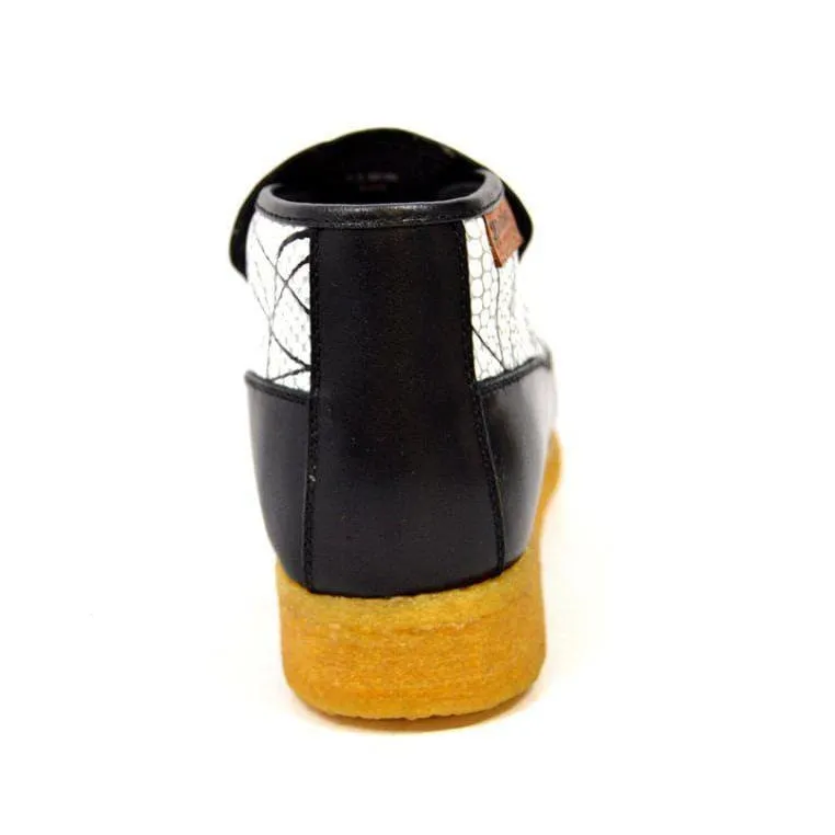 British Walkers Bwb Men's Black and White Design Leather Slip On Shoes