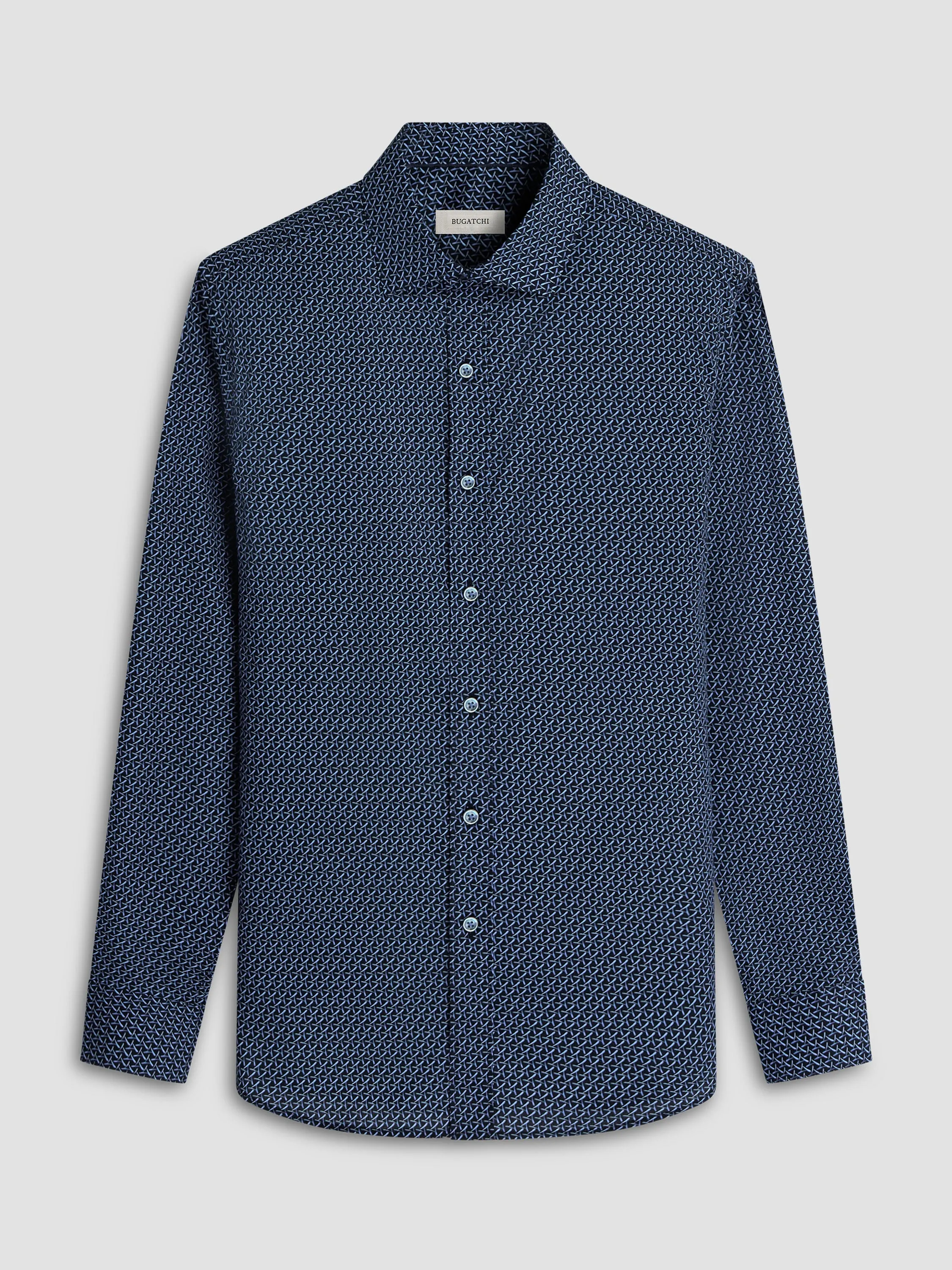 Bugatchi Ooohcotton Axel Long Sleeve Shirt - Navy