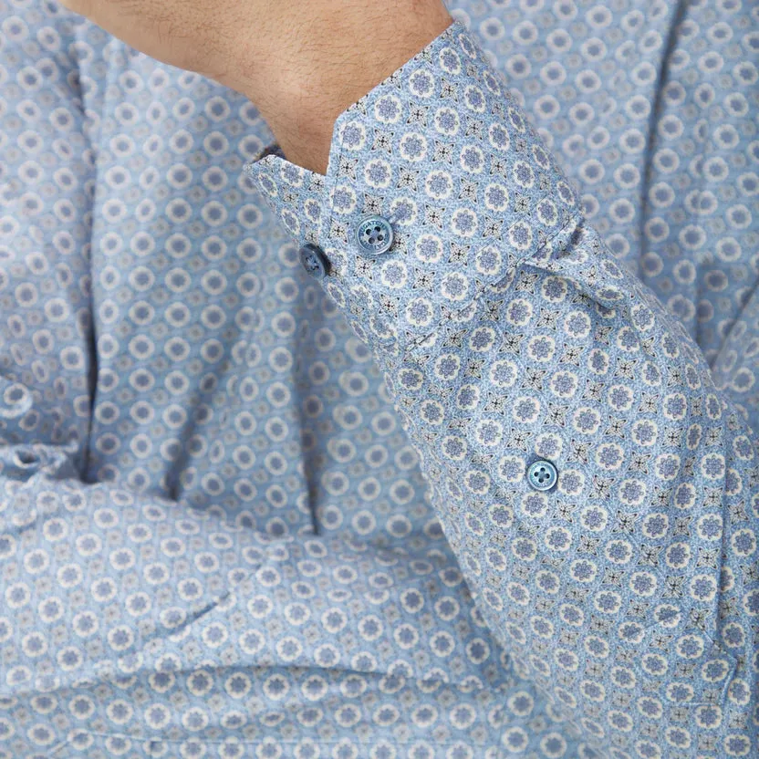 Bugatchi Ooohcotton James Long Sleeve Shirt - Air Blue