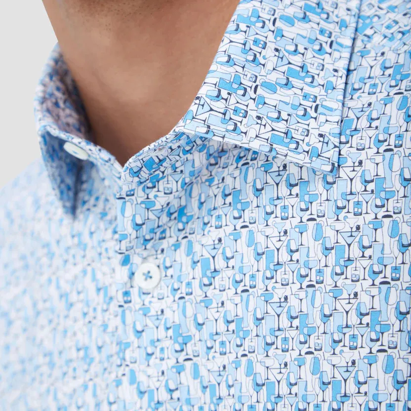 Bugatchi Ooohcotton Miles Short Sleeve Shirt - Sapphire