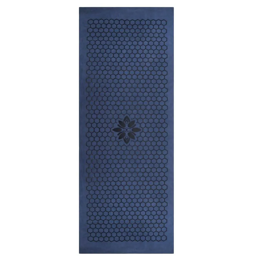 Clever Yoga - Yoga Towel Mat, Sweat Absorbent Suede Hot Yoga Mat Towel, Hot Yoga Towel with Honeycomb Design for Hot Yoga, Non-Slip Yoga Mat for Hot Pilates, Hot Yoga Towels for Women - Blue