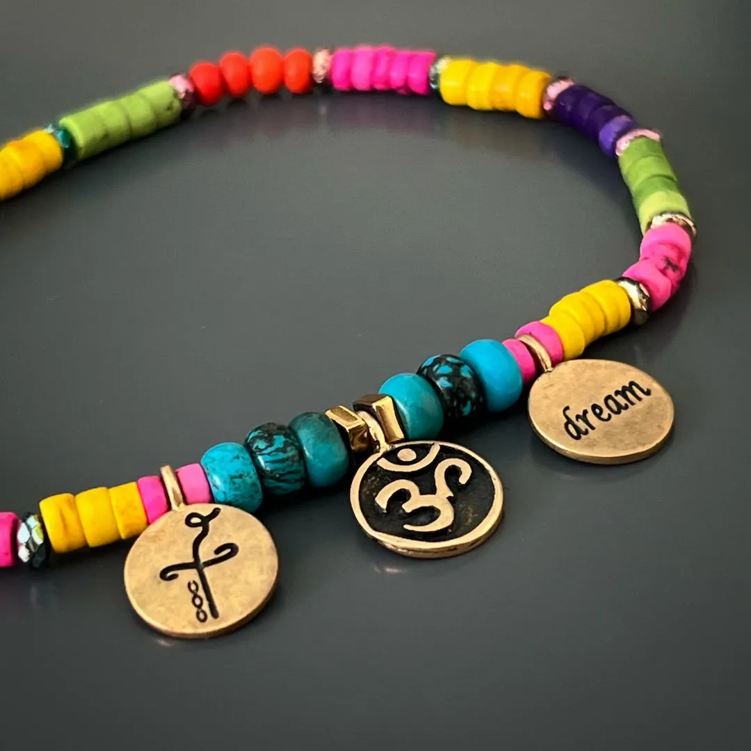 Colorful Beaded Yogi Ankle Bracelet