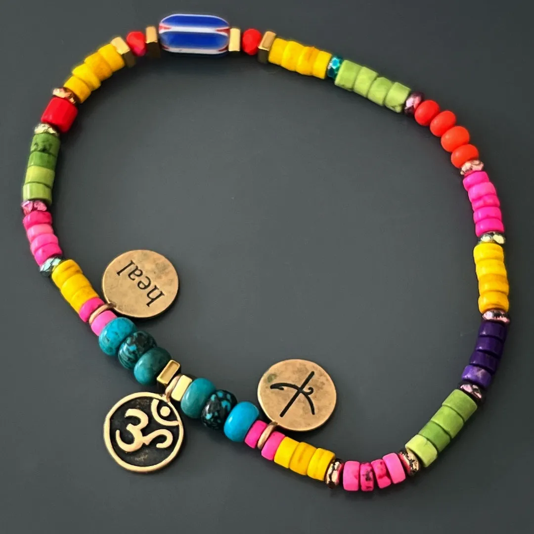 Colorful Beaded Yogi Ankle Bracelet
