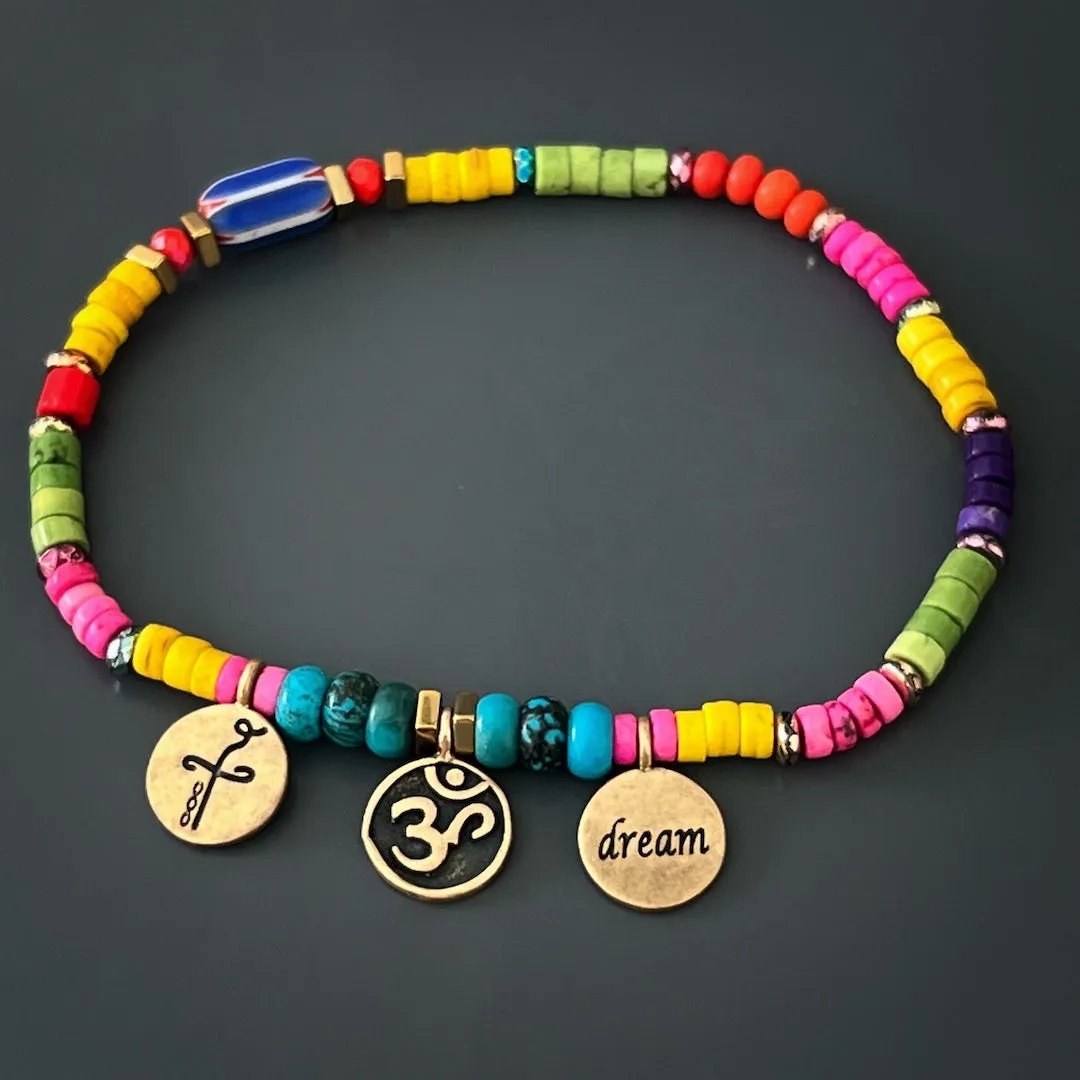Colorful Beaded Yogi Ankle Bracelet