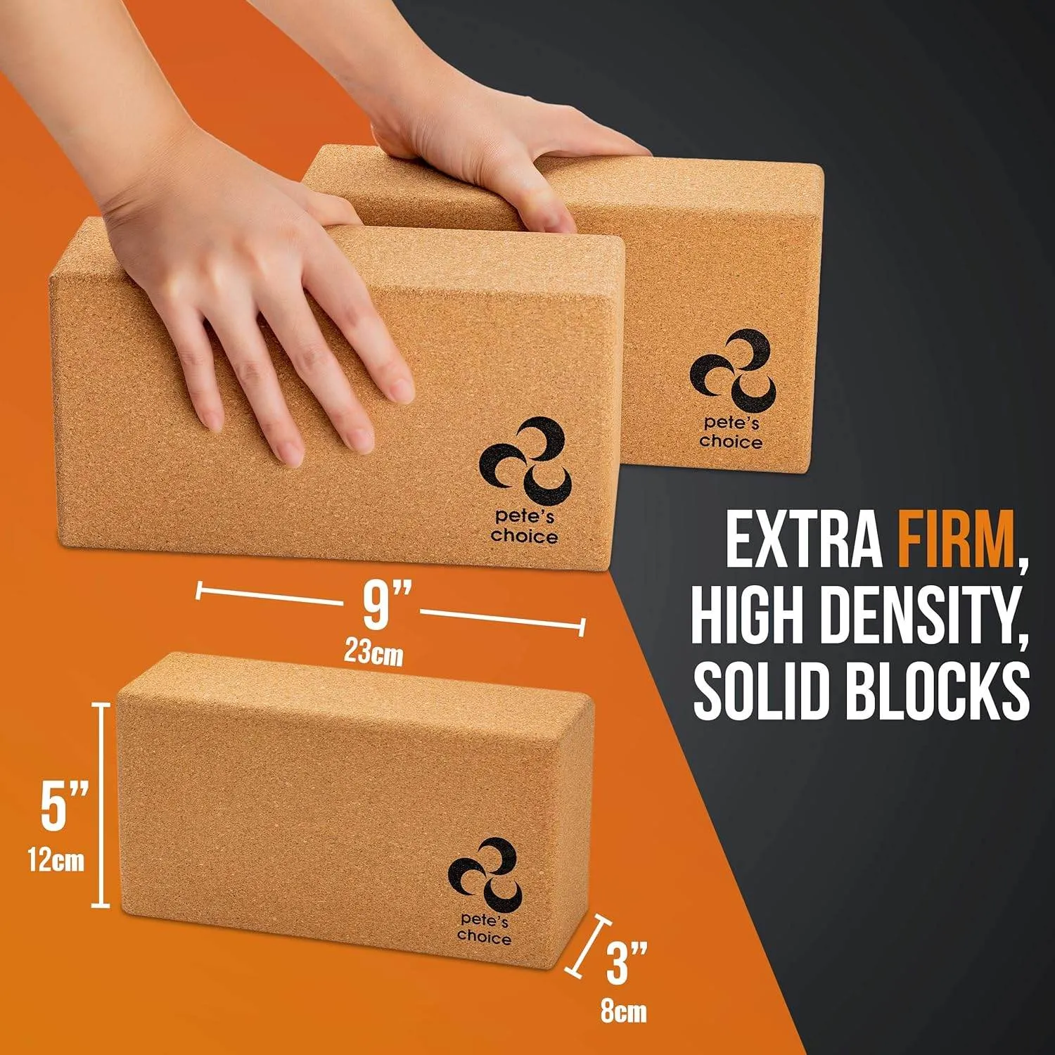 Cork Yoga Wheel, Cork Yoga Blocks - Extra Firm High Density Yoga Bricks I Natural & Eco-Friendly. Bonus eBook & Free Yoga Strap