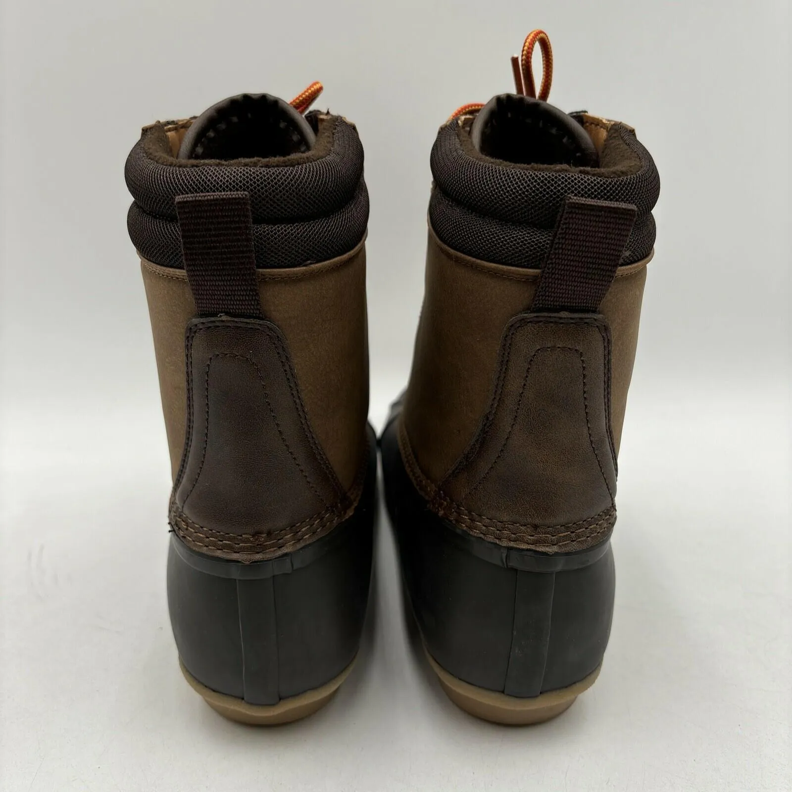 Crown Vintage BADEN Brown Leather/Rubber Lace Up Water Res. Duck Boots Men 10.5M - Very Good