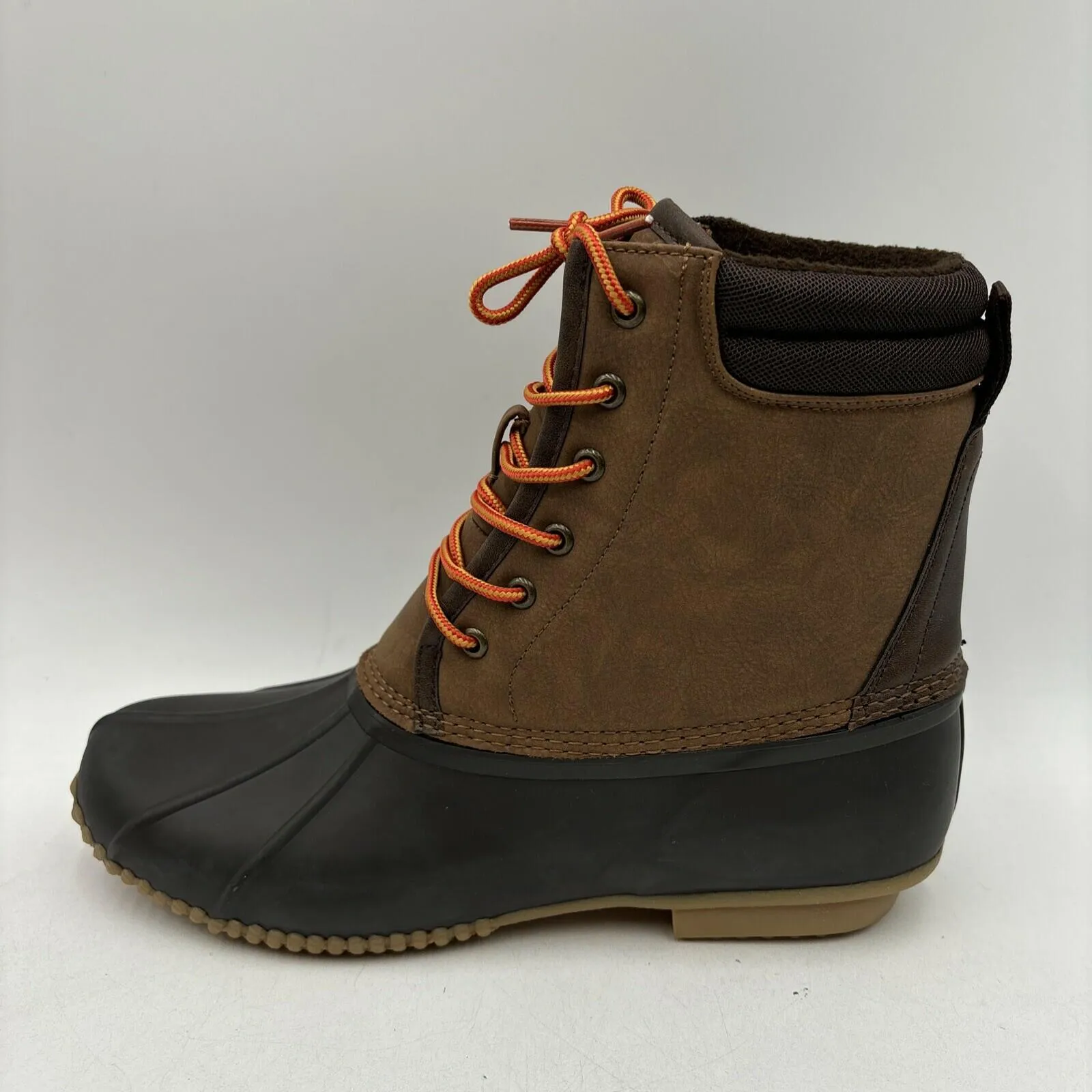 Crown Vintage BADEN Brown Leather/Rubber Lace Up Water Res. Duck Boots Men 10.5M - Very Good