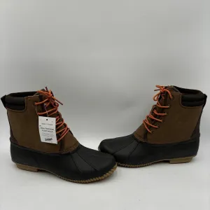 Crown Vintage BADEN Brown Leather/Rubber Lace Up Water Res. Duck Boots Men 10.5M - Very Good