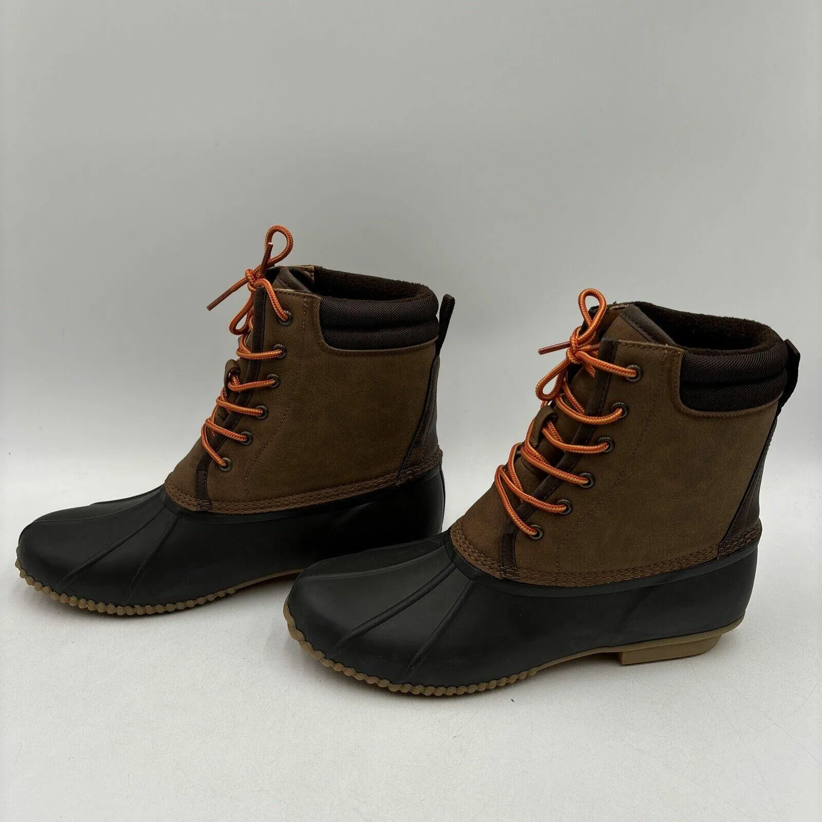 Crown Vintage BADEN Brown Leather/Rubber Lace Up Water Res. Duck Boots Men 10.5M - Very Good