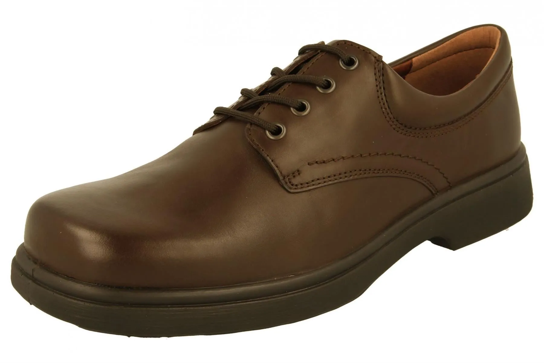 DB Mens Extra Wide Fit (6V) Lace Up Leather Black Size 11