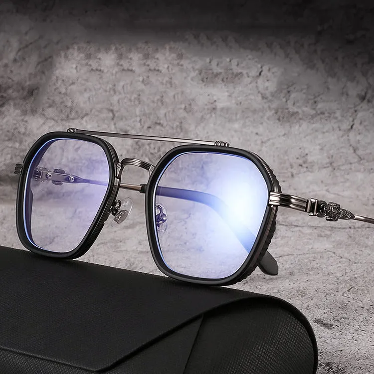 Double Beam Square Myopia Glasses  Men Women Retro  Anti Blue Ligh Nearsighted Prescription  Computer Eyeglasses