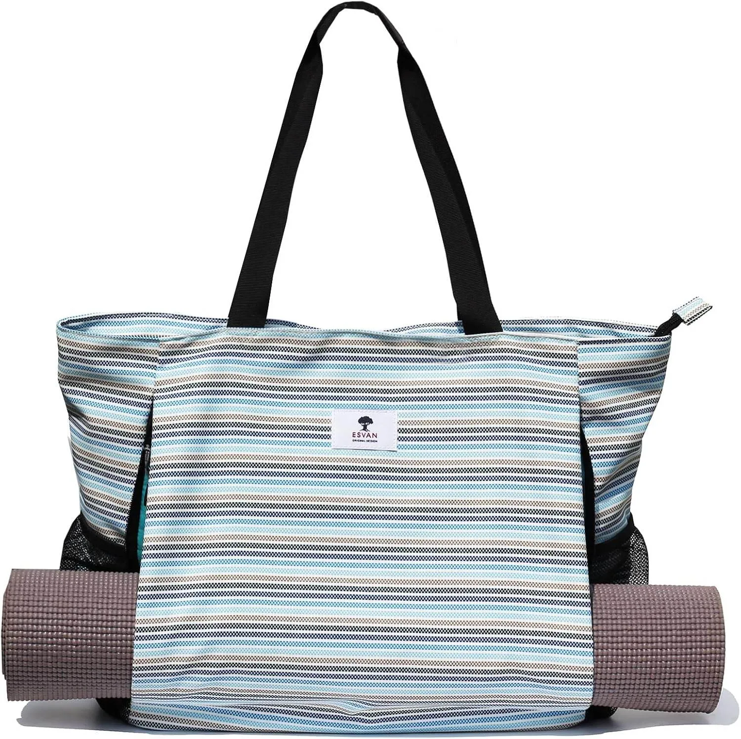 ESVAN Yoga Mat Bag Yoga Tote Carrier Shoulder Bag Carryall Tote for Office,Yoga,Pilates,Travel,Beach and Gym