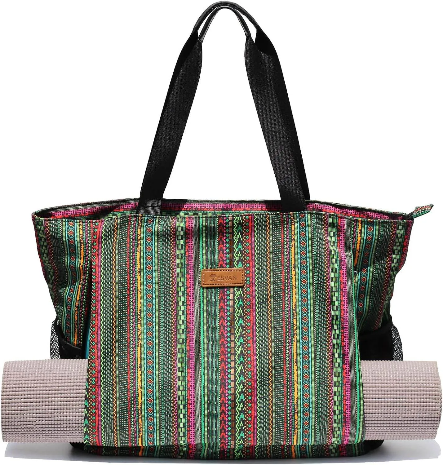 ESVAN Yoga Mat Bag Yoga Tote Carrier Shoulder Bag Carryall Tote for Office,Yoga,Pilates,Travel,Beach and Gym