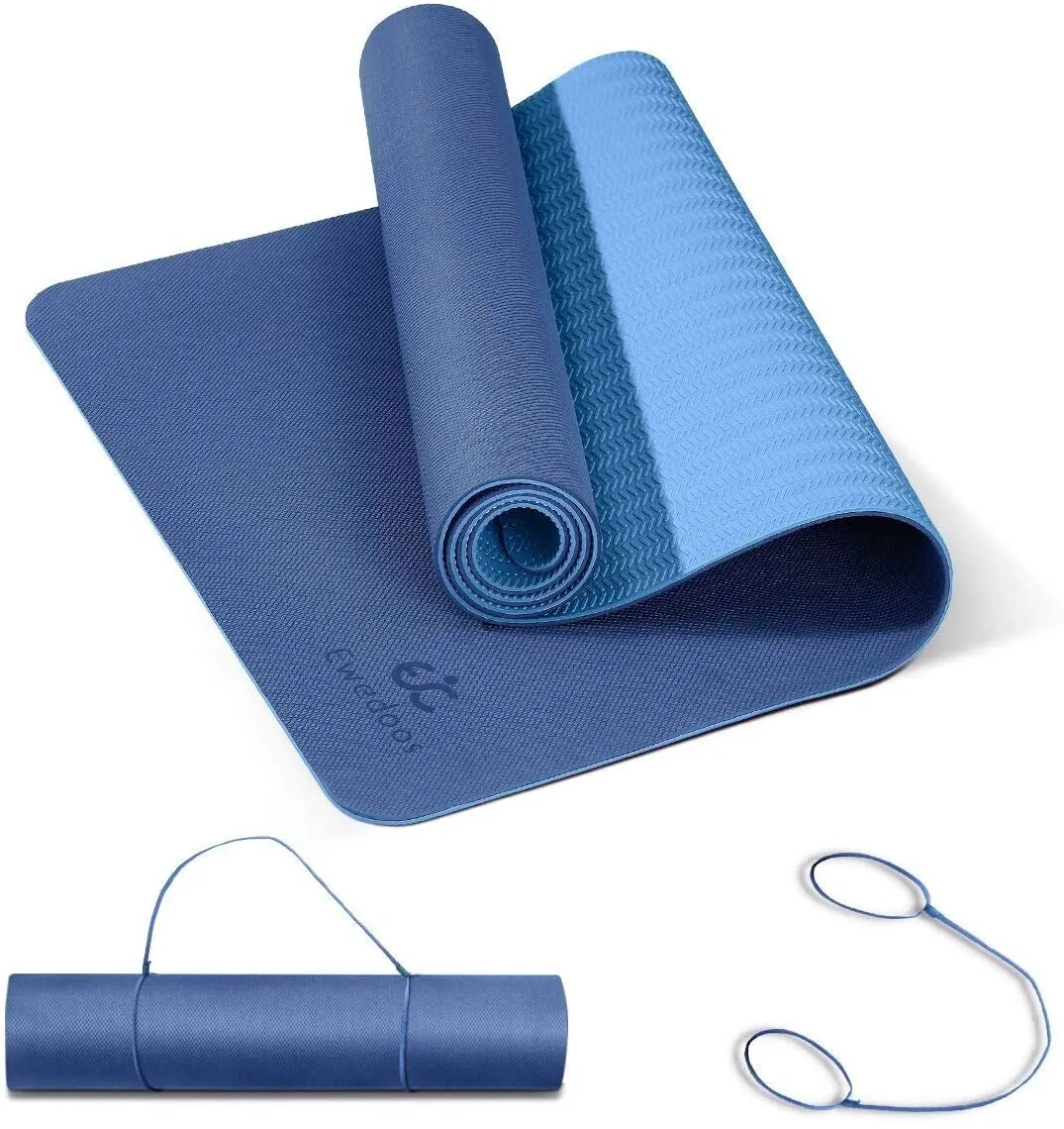 Ewedoos Yoga Mat Non Slip TPE Yoga Mats Exercise Mat Eco Friendly Workout Mat for Yoga, Pilates and Floor Exercise Thick Fitness Mat Carry Strap Included