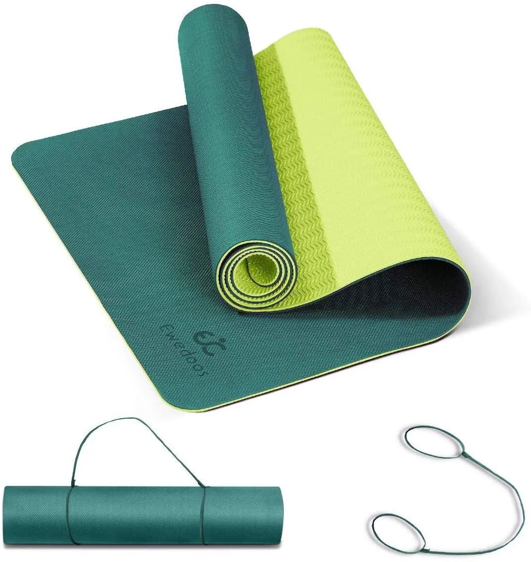 Ewedoos Yoga Mat Non Slip TPE Yoga Mats Exercise Mat Eco Friendly Workout Mat for Yoga, Pilates and Floor Exercise Thick Fitness Mat Carry Strap Included